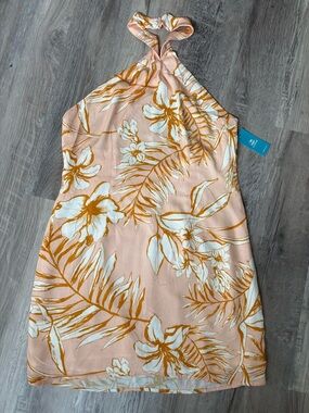 Cupshe Soft Tropics Crossover Halter Mini Dress Size Large NWT